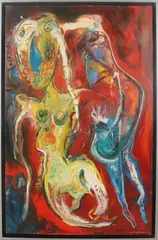 Jan te Wierik, Figuratieve compositie, Olieverf op linnen