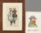 Twee meisje in winterkleding by Heinrich Zille, Pastel op papier, sold Oct 2018