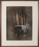 Jan Rijlaarsdam, Figuren bij marktkraam, Gemengde techniek op papier