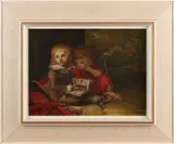 J. Smit, Twee kinderen met plaatjesboek, 1916, Olieverf op linnen