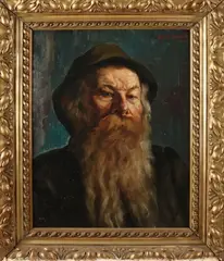 Adolf Hacker, Portret Zuid-Duitse man met baard, Olieverf op linnen
