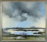 Sjoerdje Mulder Hak, Hollands riviergezicht, 1945, Olieverf op paneel