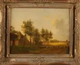 C.J. de Vogel, Landschap met boerderij, Olieverf op paneel