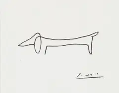 Nadruk Picasso, Teckel, Lithografie op papier