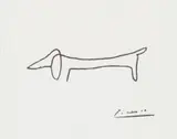 Nadruk Picasso, Teckel, Lithografie op papier