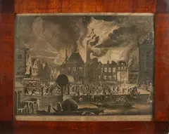 Brand stadhuis Amsterdam by 17e - 18e Eeuwse gravure, 17e - 18e Eeuwse gravure, sold Oct 2018