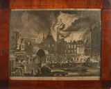 17e - 18e Eeuwse gravure, Brand stadhuis Amsterdam, 17e - 18e Eeuwse gravure