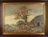H.C. Kranenburg, Hollands landschap, Olieverf op linnen