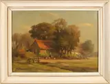 W.J. Pasman, Boerderij, Olieverf op linnen
