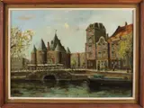 Jan Kelderman, Stadsgezicht Amsterdam, Olieverf op linnen