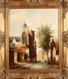 W. Nitboer, Hollands stadsgezicht, Olieverf op linnen