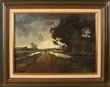 J. van Dijk, Landschap met wandelaar