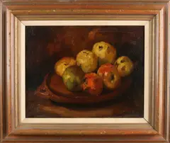 F. Boersma, Stilleven met appels, Olieverf op paneel