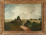 C.J. van der Aa, Twents landschap met koeien, Olieverf op linnen