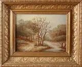 A.J. Reuvers, Wintergezicht, Olieverf op paneel