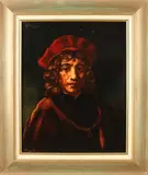 B. Taning, Portret jonge Rembrandt, Olieverf op linnen