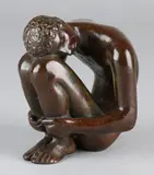 Zittende man by Oude & antieke bronzen figuur, sold Oct 2018