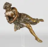 19e Eeuwse bronzen figuur, Liggende Romeinse man