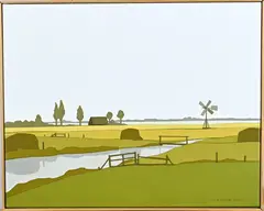 Klaas Bernink, Giethoorn, Acryl op linnen