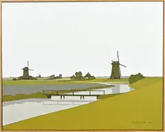 Klaas Bernink, Polder bij Schagen, Acryl op linnen