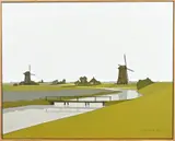 Klaas Bernink, Polder bij Schagen, Acryl op linnen