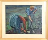 Klaas Bernink, Aardappelrooiers, Olieverf op paneel