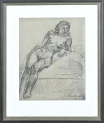 Erasmus Bernhard van Dulmen Krumpelman, Naakte dame, Houtskool op papier