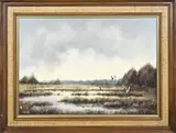 Jan Wessels, Opvliegende eenden, Olieverf op linnen