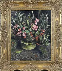 Evert Moll, Bloemstilleven, Olieverf op linnen