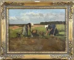 Jacob Ritsema, Vrouwelijke landarbeiders, Olieverf op paneel