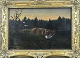 Paul Graf von Merveldt, Vos in landschap, Olieverf op linnen