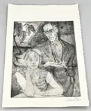 Otto Lais, Doppelbildnes, Ets op papier