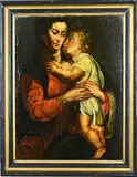 Italiaanse School, Maria met kind, Olieverf op paneel