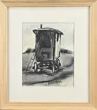 Klaas Bernink, Wagentje, Pastel op papier