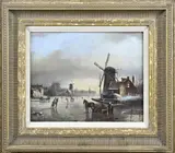 J. Greve Fecit, Winters landschap, Olieverf op paneel