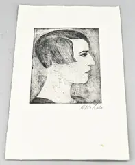 Otto Lais, Damesportret, Ets op papier