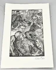 Otto Lais, Bildnis der Skeptikers, Ets op papier