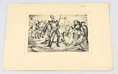 Otto Lais, '25, Don Quichotte, Ets op papier