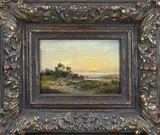 C. Wust, Panoramisch landschap met figuur, Olieverf op linnen