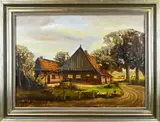 Jaap van Kregten, Twentse boerderij, Olieverf op linnen