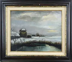 Verso Horstman, Winters landschap, Olieverf op linnen