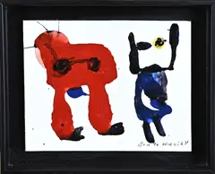 Jan te Wierik, Twee fantasie figuren, Acryl op paneel