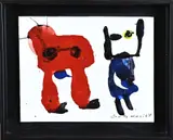 Jan te Wierik, Twee fantasie figuren, Acryl op paneel