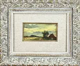 Geo Poggenbeek, Landschap met huis, Olieverf op paneel