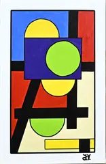 Almelo John Vrielink, Abstract, Olieverf op linnen