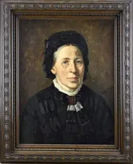 Sieger Baukema, Portret Friese boerin, Olieverf op linnen