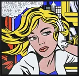 Roy Lichtenstein, Blonde dame in studio, Lithografie