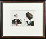 Monogram H.J.H., Proostend stel, 1912, Aquarel op papier