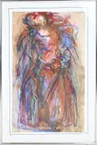 Pavel Cerneki, Vrouw met jurk, Pastel op papier