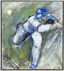 Honkball Pitcher by M. Wiegerinck, Olieverf op linnen, sold Apr 2025